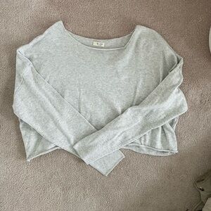 Off the Shoulder Gray Crop Top